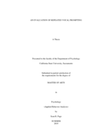 An evaluation of repeated vocal prompting
