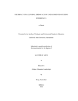 The impact of California Dream Act on undocumented student experiences