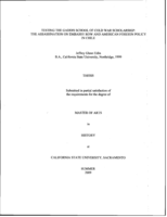 Testing the Gaddis school of Cold War scholarship: the Assassination on Embassy Row and American foreign policy in Chile