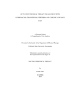 Outpatient physical therapy for a patient with lumbosacral transitional vertebrae and chronic low back pain