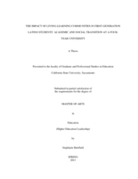 The impact of living-learning communities in first-generation Latino students' academic and social transition at a four-year university