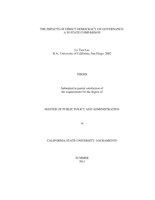The impacts of direct democracy on governance: a 50 state comparison