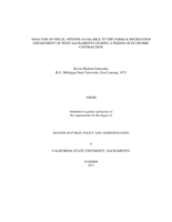 Analysis of fiscal options available to the Parks & Recreation Department of West Sacramento during a period of economic contraction