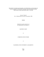 The effect of message framing and perceived action risk on young women’s attitudes toward and intentions to get the human papillomavirus (HPV) vaccine