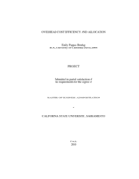 Overhead cost efficiency and allocation