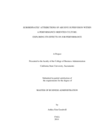 Subordinates' attributions of abusive supervision within a performance oriented culture: exploring its effects on job performance