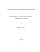 Using Vortex Generator on generic SUV model to reduce drag