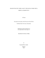 Holistic practice "born again": does social work need a spiritual perspective?
