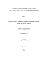 Underrepresented engineering students, family characteristics, major selection, and academic persistence