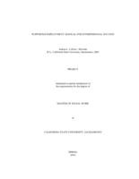 Supported employment: manual for interpersonal success