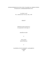 Gender differences in education: teaching all middle school students in a gender-responsive way