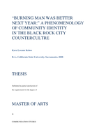 "Burning Man was better next year:" a phenomenology of community identity in the Black Rock counterculture