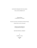 Outpatient rehabilitation following total knee arthroplasty