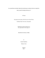Do adoption support services increase satisfaction in parents who adopt internationally?