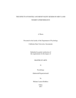 The effects of hostile and benevolent sexism on men's and women's performance