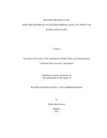Beyond the boys' club:  does the gender of an elected official have any effect on legislative staff?