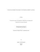 Financing economic development in post redevelopment California
