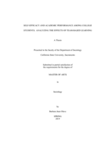 Self-efficacy and academic performance among college students: analyzing the effects of team-based learning