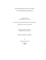 Inpatient rehabilitation for a patient post intracereberal hemorrage