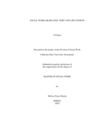 Social work graduates' debt and life choices