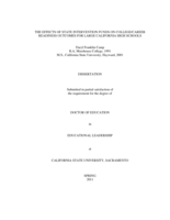 The effects of state intervention funds on college/career readiness outcomes for large California high schools
