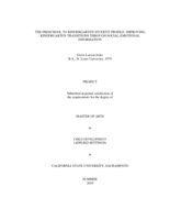 The preschool to kindergarten student profile: improving kindergarten transitions through social-emotional information