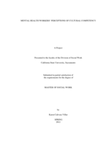 Mental health workers' perceptions of cultural competence
