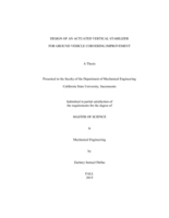 Design of an actuated vertical stabilizer for ground vehicle cornering improvement