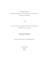 Districts in the red: measuring the impact of school district fiscal insolvency on student achievement