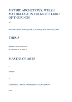 Mythic archetypes: Welsh mythology in Tolkien's Lord of the rings