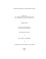 Assessing community college orientations