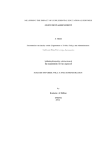 Measuring the impact of supplemental educational services on academic achievement