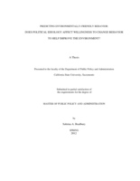 Predicting environmentally-friendly behavior: does political ideology affect willingness to change behavior to help improve the environment?