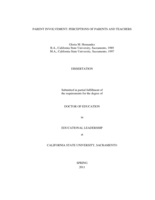 Parent involvement: perceptions of parents and teachers