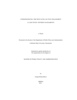 Citizensourcing: the next level of civic engagement a case study: Envision Sacramento