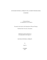 Outpatient physical therapy for a patient with multiple sclerosis