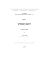 Providing reductions in gender bullying in K-3 using The second step: a violence prevention curriculum