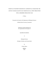 Parental investment decisions in a biparental cichlid fish, the convict cichlid (Amatitlania nigrofasciata), when threatened with a dimorphic predatory-pair