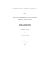 Sensitivity analysis of combined cycle power plant