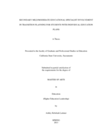 Secondary mild/moderate educational specialist involvement in transition planning for students with individual education plans