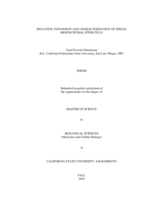 Isolation, expansion and characterization of single mesenchymal stem cells