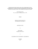 Increasing reading motivation and achievement in the intermediate classroom through independent reading time, interactive book talks, and cooperative book activities