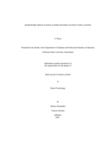 Homework implications across diverse student populations