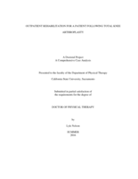 Outpatient rehabilitation for a patient following total knee arthroplasty