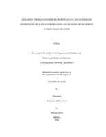 Exploring the relationship between explicit and systematic instruction vis-a-vis guided reading and reading development in first-grade readers