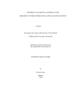 The impact of parental support on the resiliency of first-generation Latinx college students
