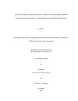 Aligning third-grade fractions curriculum with the Common Core State Standards: a teacher's plan for implementation
