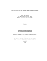 Risk factors for not having healthcare coverage