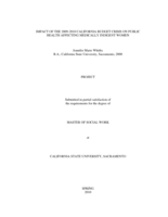 Impact of the 2009-2010 California budget crisis on public health affecting medically indigent women