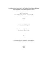Secondary data analysis of the Parents Anonymous program while working with court ordered clients